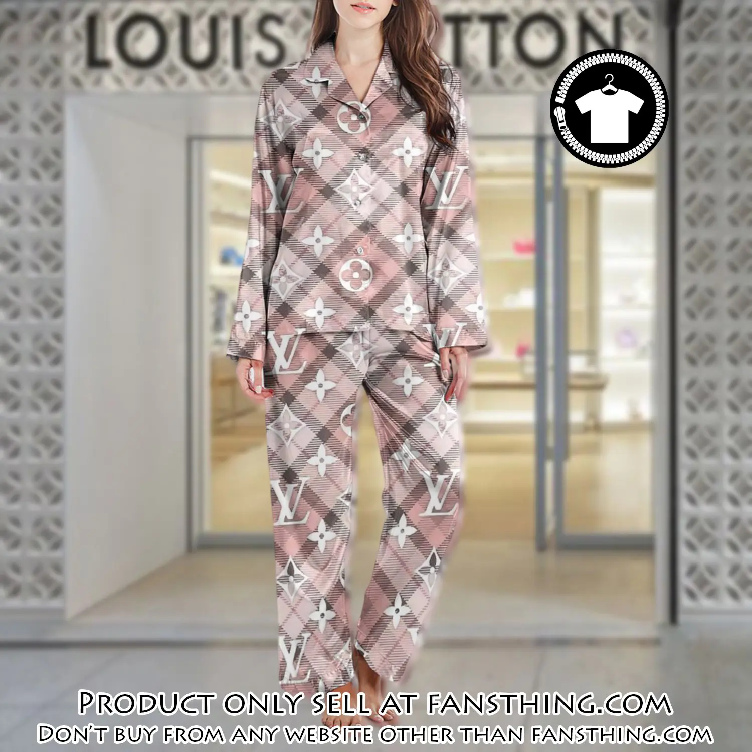 Lv monogram long satin pajama set pjs1027 fst0725754